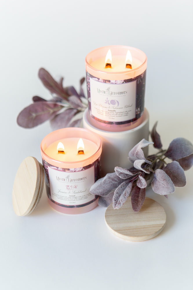 
                
                    Load image into Gallery viewer, Jasmine &amp;amp; Sandalwood Scented Candle
                
            